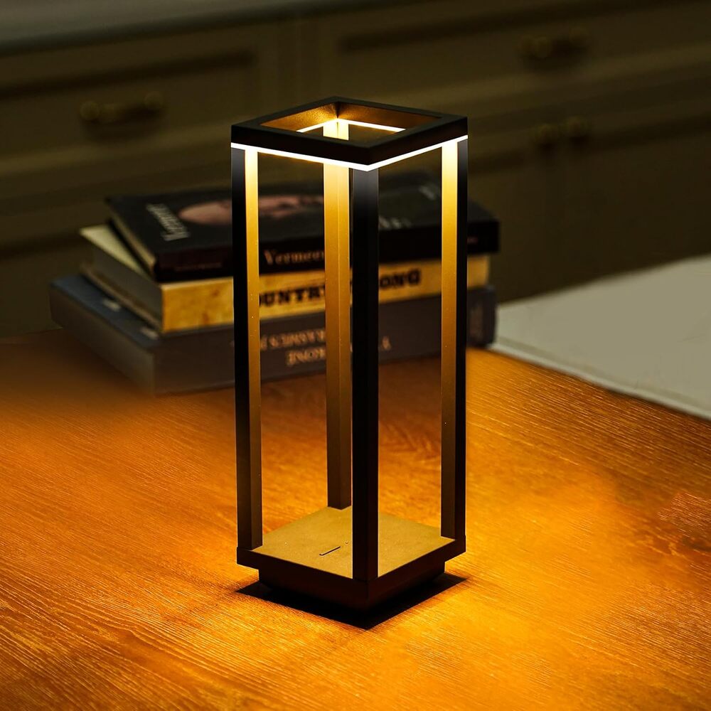 Cordless Table Lamp Rechargeable, IP55 Waterproof 3 Color Stepless Dimming